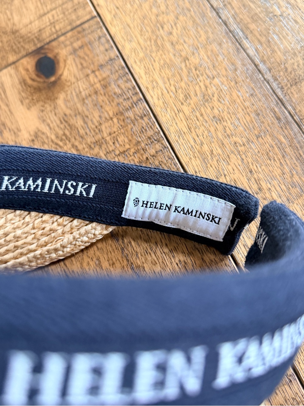 Helen Kaminski Straw Visor - Natural with Black Band - Picture 4 of 4